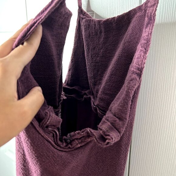 Dark Purple Sleeveless Pocket Front Romper Women's Size Small S ** - Picture 4 of 5